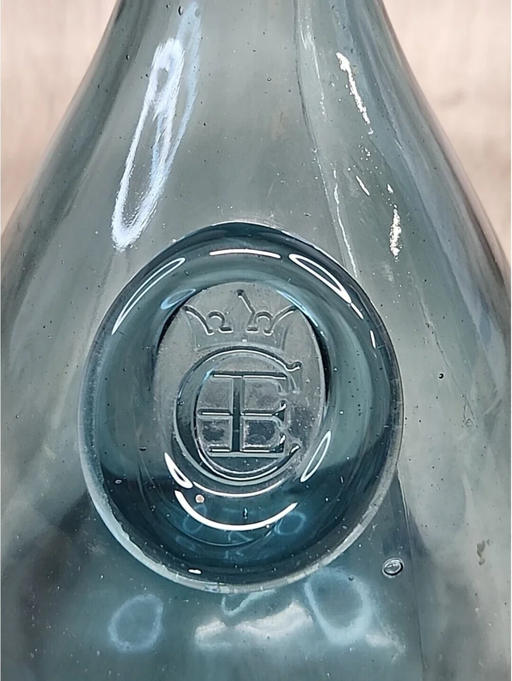 VTG Scandinavian Blue Glass Carafe Holmegaard O Winther 1960 'Cherry Elsinore'